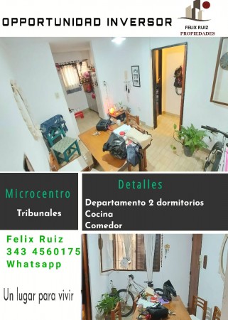 EN VENTA - DEPARTAMENTO 2 DORMITORIOS ZONA MICROCENTRO - NUEVO VALOR